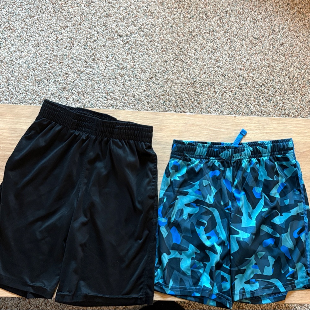 Cat & Jack Black Shorts and Blue Athletic Camo Shorts